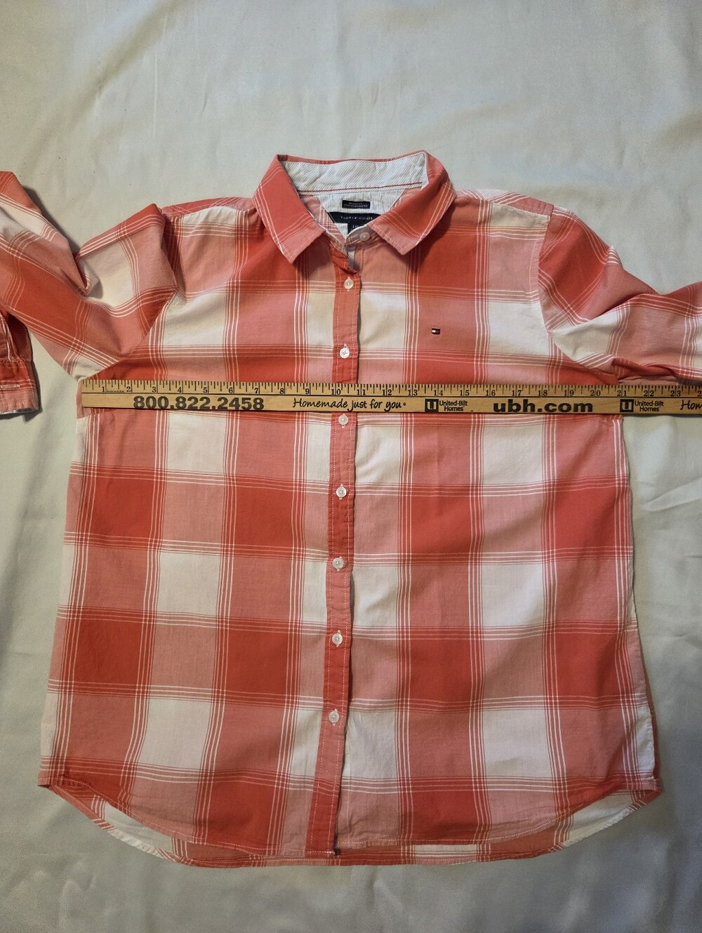 Tommy Hilfiger Plaid Relaxed Fit Shirt Large Corral - Picture 8 of 10